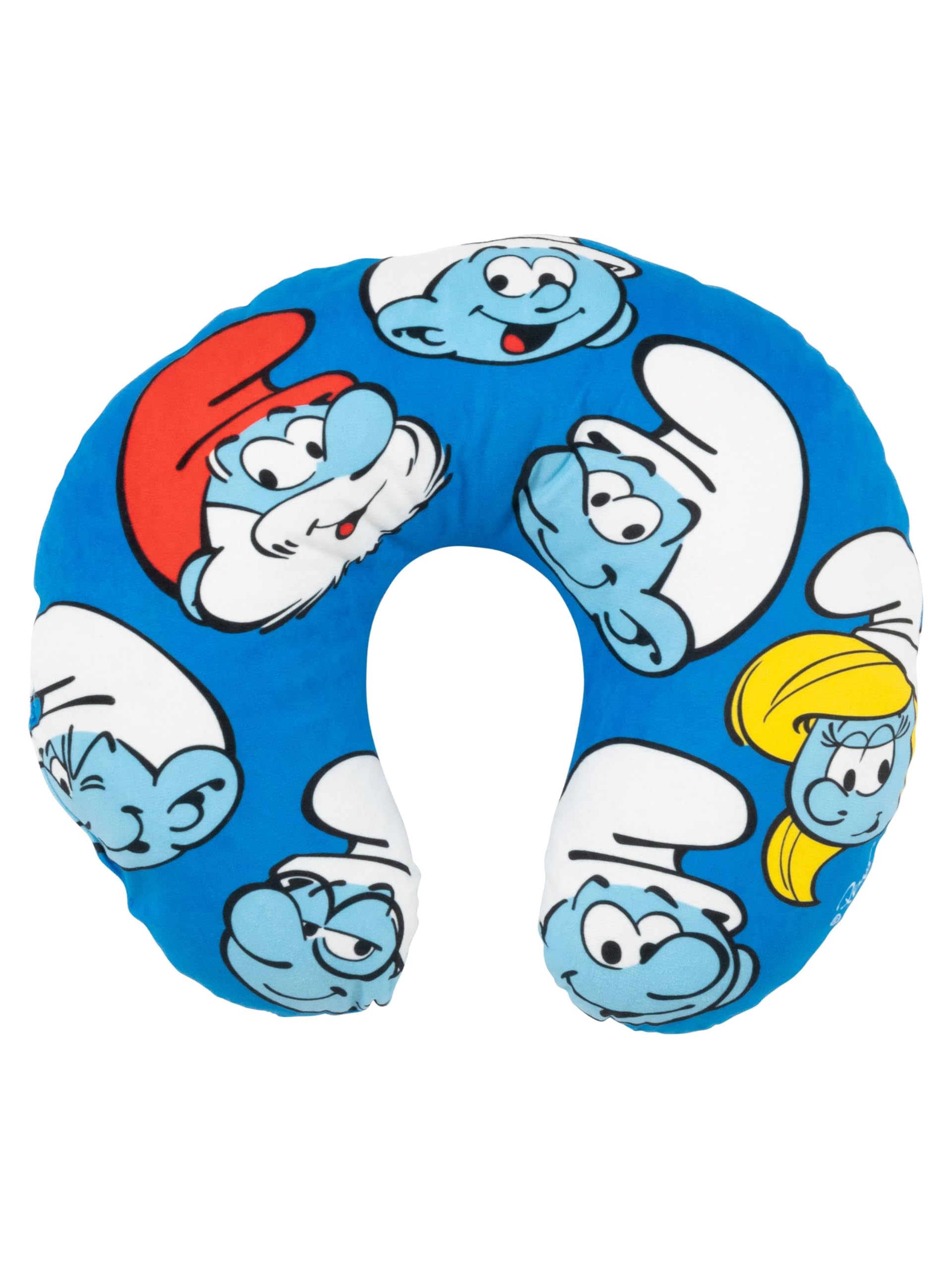 United Labels The Smurfs - Travel neck pillow comfortable travel pillow neck pillow car aeroplane blue
