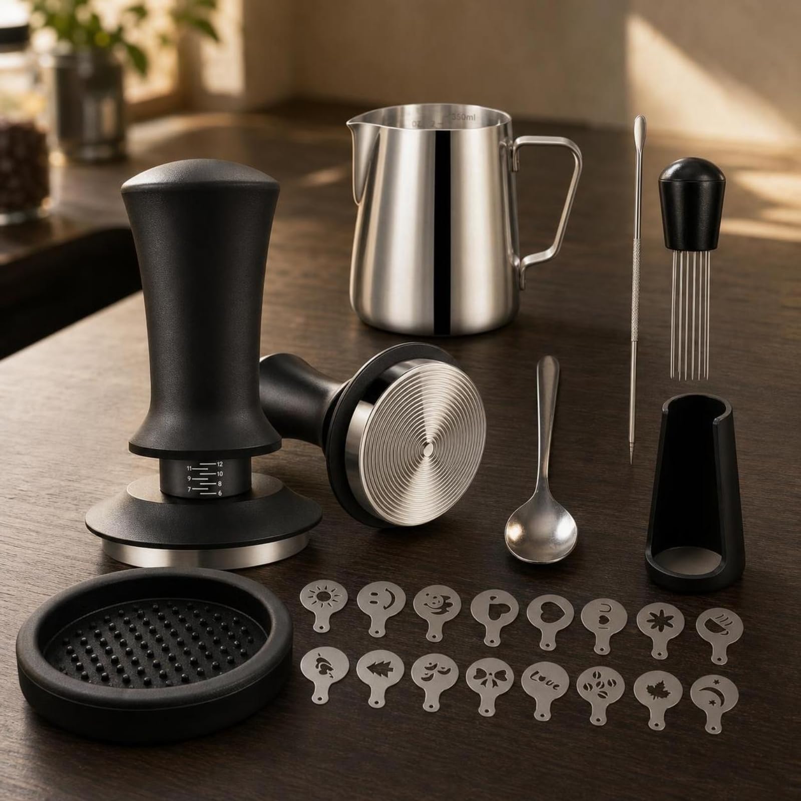 Pressino Caffè con Tappetino, Set Da 22 Pezzi 58MM