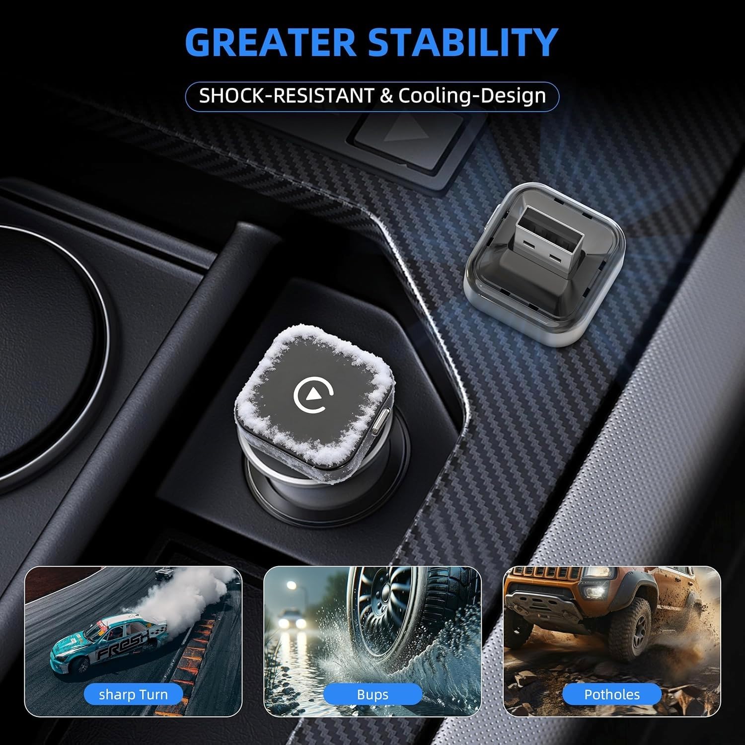 CarPlay Adaptador Inalámbrico para Nissan X-Trail 5-Seats 2017 2018 2019 2020, CarPlay Cableado a Inalámbrico Plug&Play Conexión Estable sin Demoras,Black