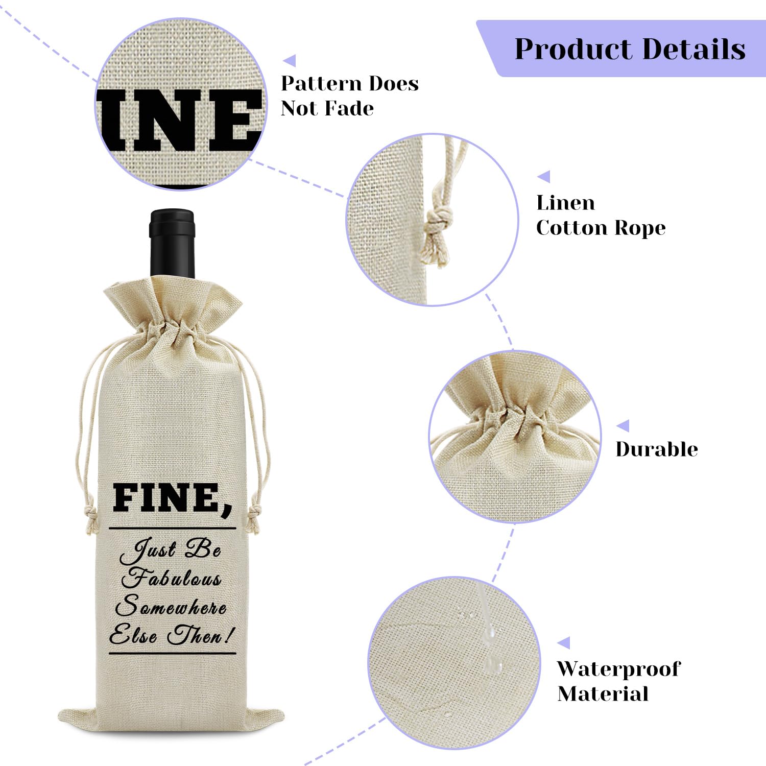 Leaving Gifts For Colleagues Women Friend Wine Gift Bags Thank You Gifts for Colleagues Employee Appreciation Gifts New Job Gifts Retirement Gifts for Women Teacher Leaving Presents Wine Bottle Bag - Image 3