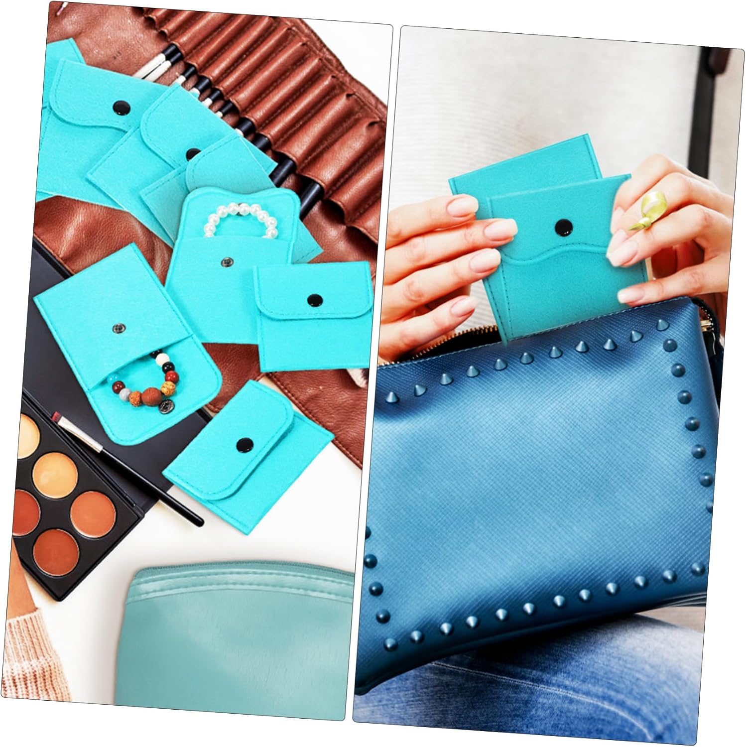 LIFKOME Felt Jewelry Storage Bags 12 Pcs with Snap Button for Pendants image 3