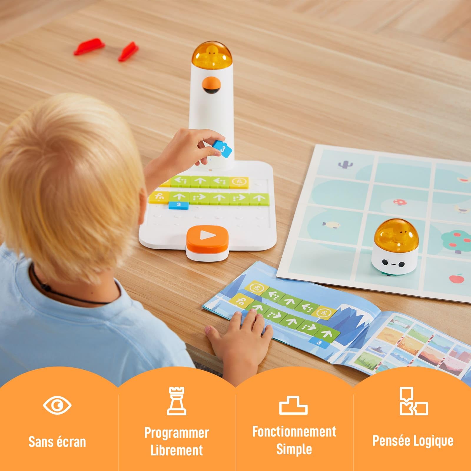 Coding Set Pro Jouet Robot Programmable pour Enfants de 4+ Robot de Codage Électronique Kit Robotique DIY pour Débutant Apprenez Programmation avec Jeux Jouet Éducatif Cadeaux de Rentrée