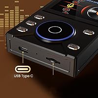 Vista 6 de Reproductor MP3 de alta fidelidad con Bluetooth 5.4, reproductor FLAC DSD sin pérdidas, reproductor de audio portátil de alta resolución, memoria