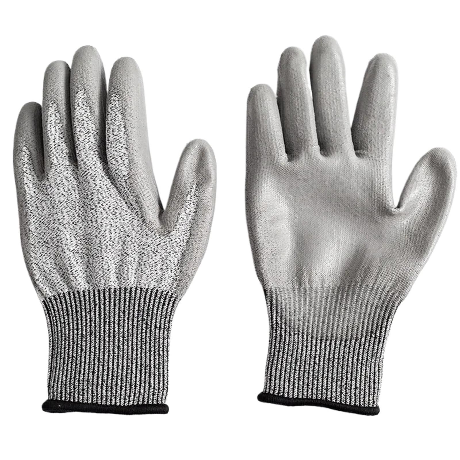 Genérico Compatible con 12 pares de guantes de trabajo resistentes a cortes de nivel 5, guantes antideslizantes con revestimiento de palma de HPPE y PU(XL)
