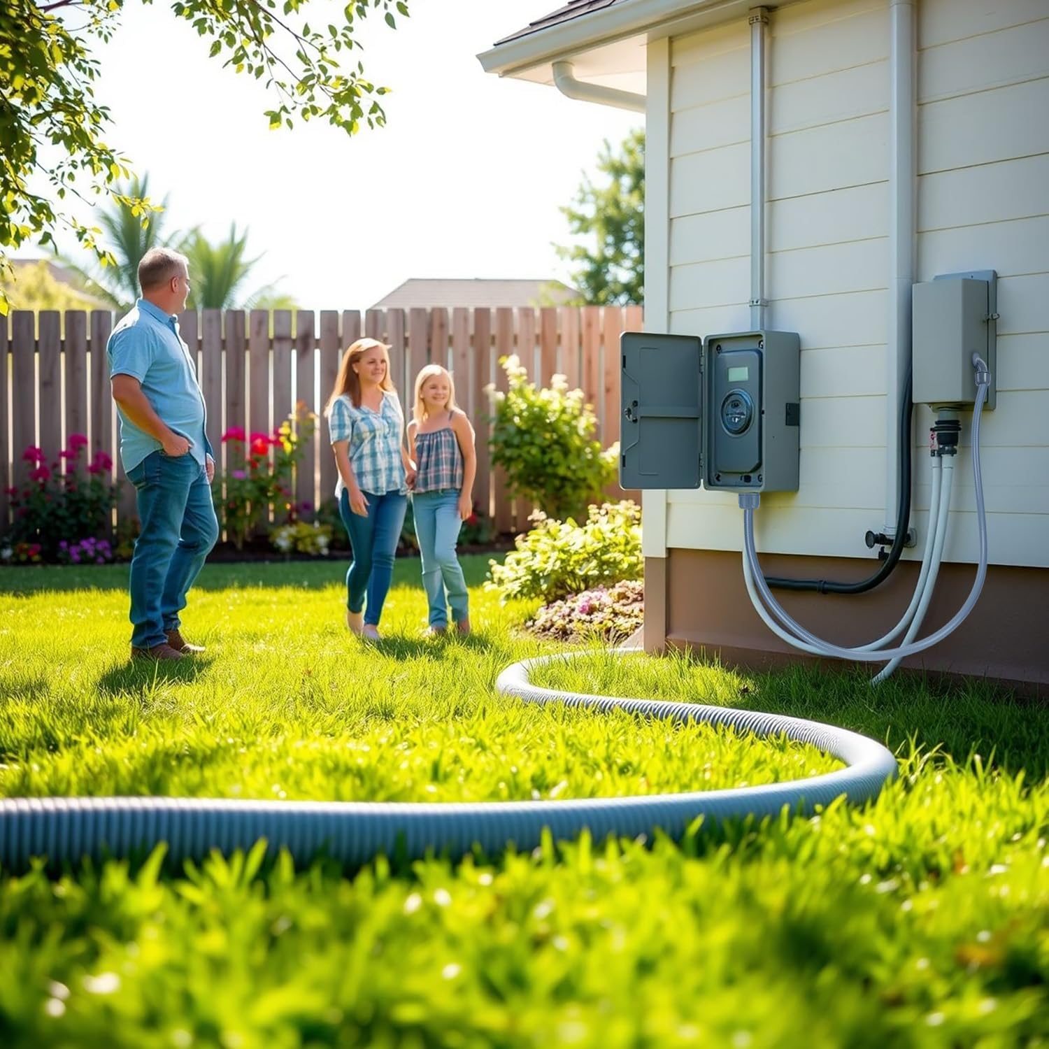 1inch 25ft Non-Metallic Liquid-Tight Conduit Connector Kit, Flexible Electrical Conduit, NPT Thread Straight/Angle Fittings & Clamps for LFNC-B, Weatherproof Outdoor UV Resistant for Outdoor & HVAC