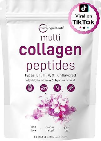 micro ingredients Multi Collagen Peptides Powder, 16 oz.