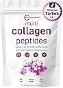 Multi Collagen Peptides Powder, 16 Oz - Hydrolyzed Protein Peptides | Type I,II,III,V,X with Hyaluronic Acid, Biotin 10,000mcg & Vitamin C - Unflavored - Keto & Paleo Friendly, Ez Mix in Drinks