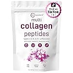 Multi Collagen Peptides Powder, 16 Oz - Hydrolyzed Protein Peptides | Type I,II,III,V,X with Hyaluronic Acid, Biotin 10,000mcg & Vitamin C - Unflavored - Keto & Paleo Friendly, Ez Mix in Drinks