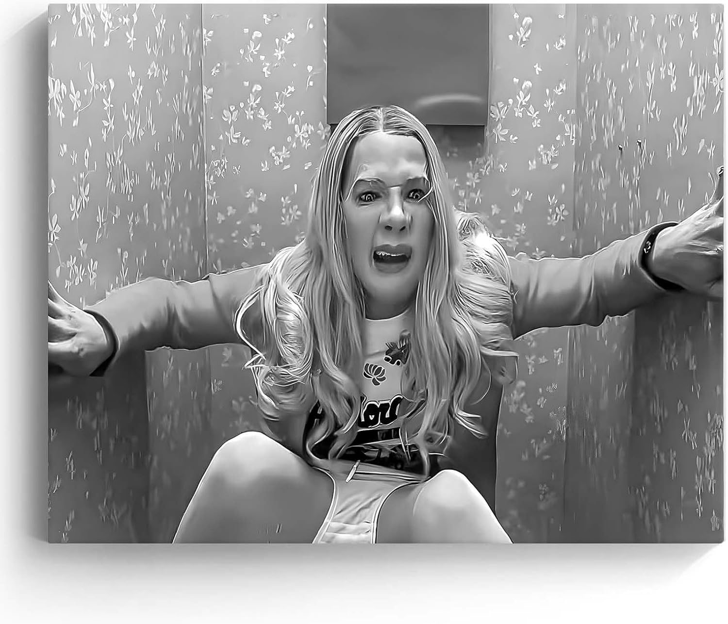 BBFMAKE Funny White Chicks Framed Canvas Wall Art - Black & White Comedy Movie Poster, 8x10 Inch Ready-to-Hang Bathroom & Home Decor