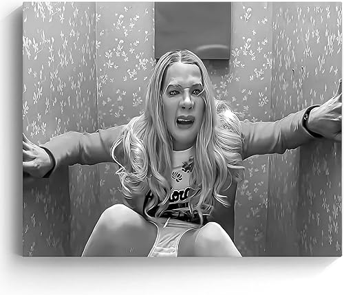 B.B.F MAKE Funny Framed Canvas Wall Art Bathroom Decor Black and White Comedy Movies Poster White Chicks Oil Painting Modern Artwork for Living Room Dorm Wall Home Decoration (8x10inch)
