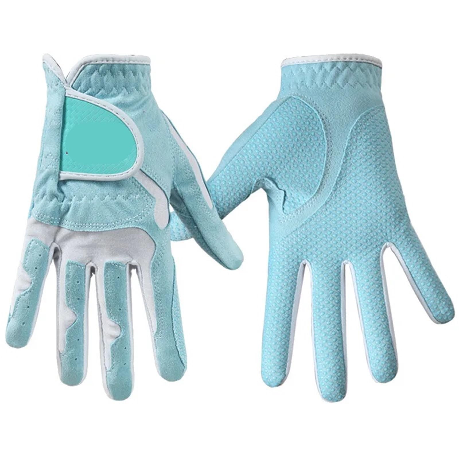 Guanto da golf Guanti da golf donna 2 pezzi protettivi for sport all'aria aperta in morbido tessuto in microfibra antiscivolo e traspiranti per principianti(Blue,18)