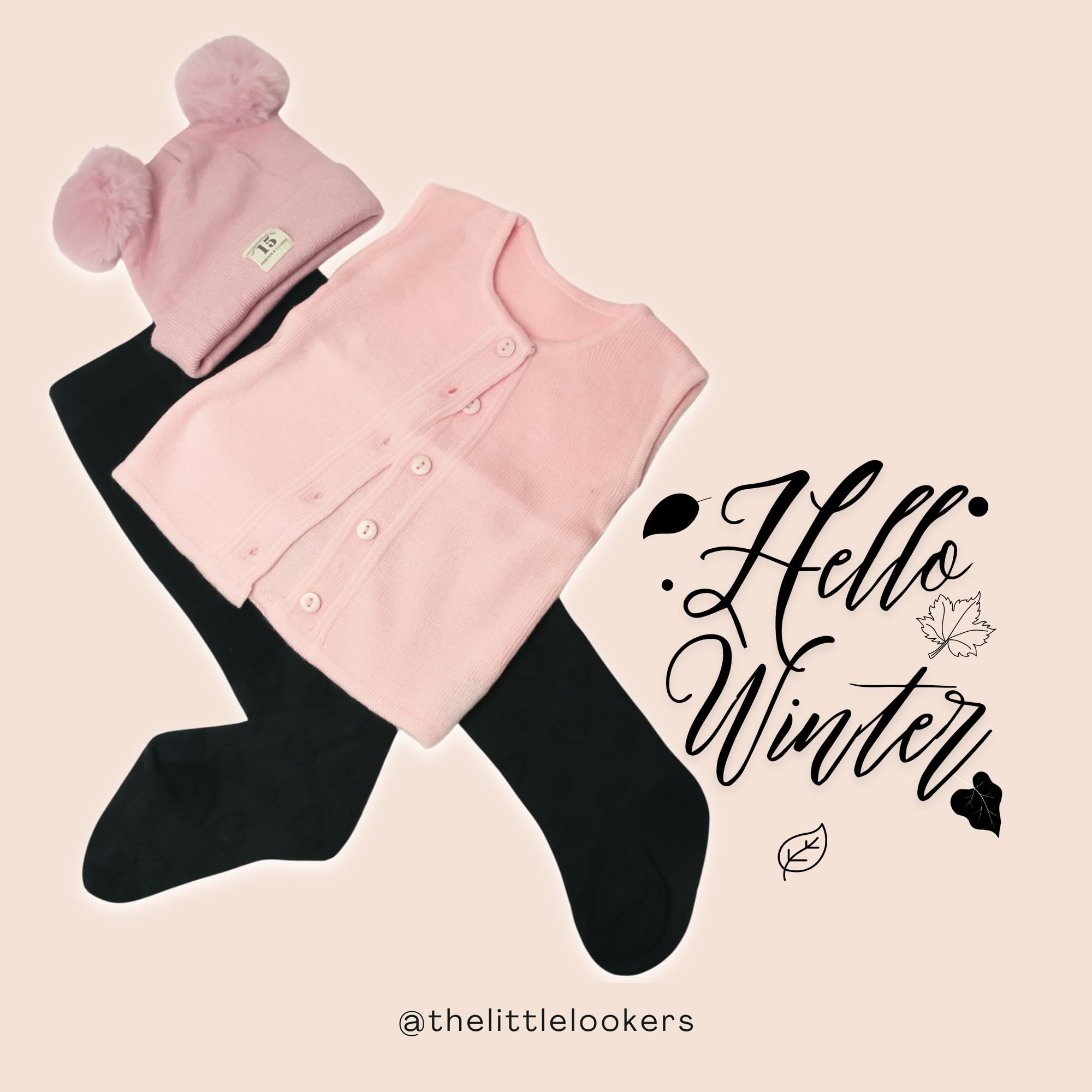 THE LITTLE LOOKERS Front Open Half Sleeves Sweaters/Inner/Bandi/Wollen Vest for New Born Babies/Infants(0-3 Months) (Pink & White) - Image 7 thumbnail