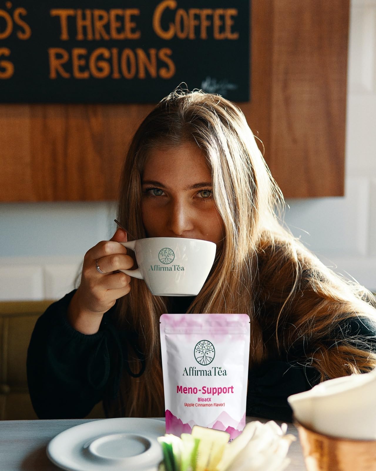 Meno-Support BloatX Organic Menopause Relief: Balances & Supports Hot Flashes, Hormones, Moods Swings, Night Sweats, & Bloating with Black Cohosh, Red Clover & Dong Quai. Natural Fresh Lemon Flavor.