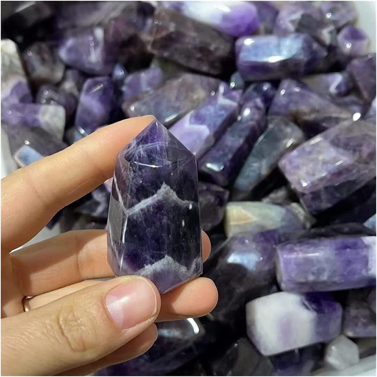Varita de amatista natural en piedra áspera curativa de 1 pieza