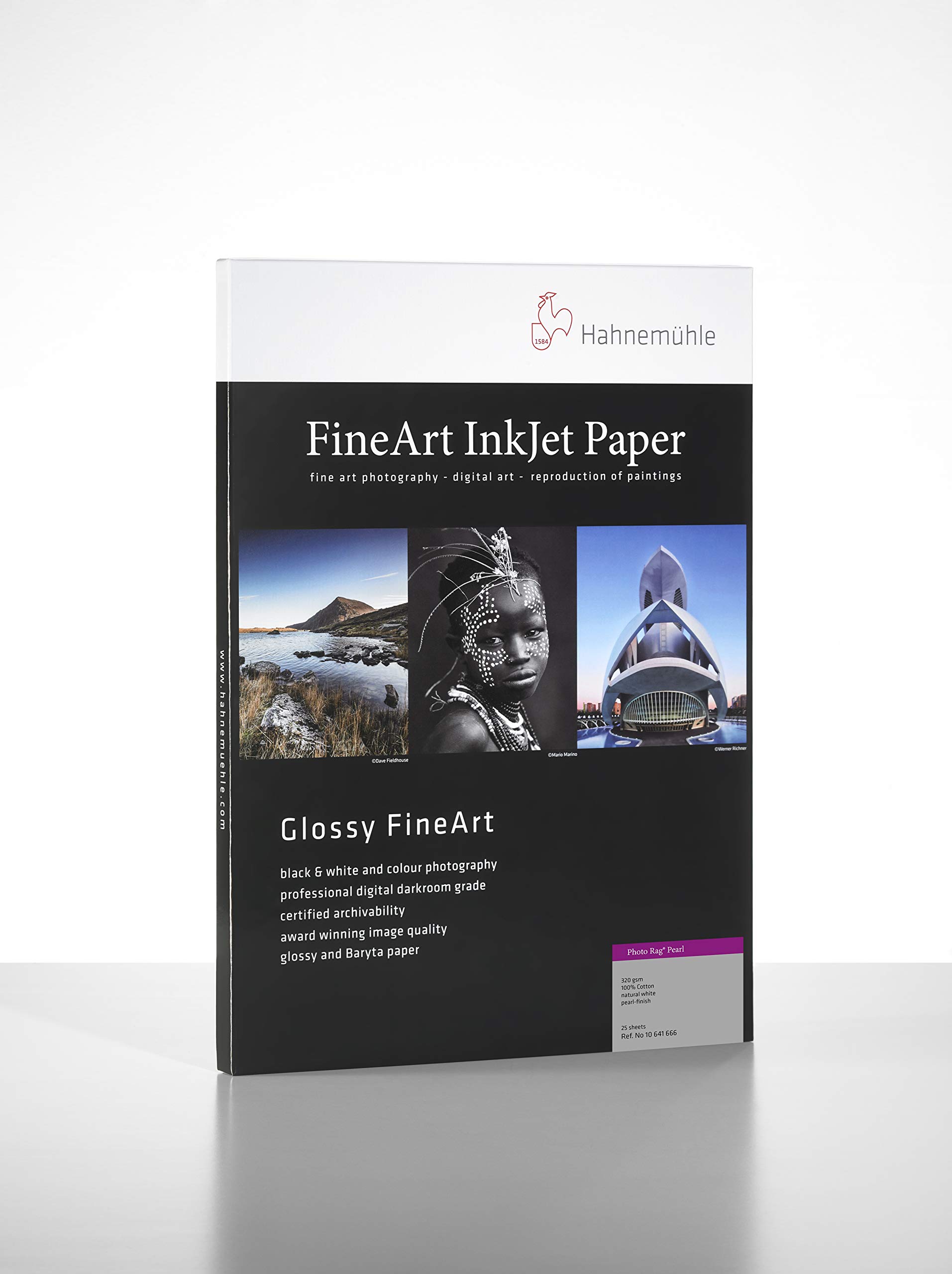 Hahnemühle Digital FineArt Photo Rag Pearl 10641666 Papier photo 320 g/​m² Blanc naturel Format A3 297 x 420 mm