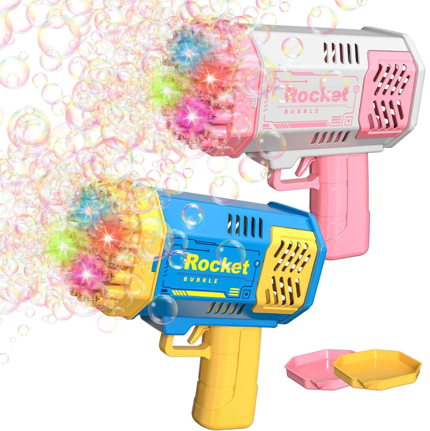 Ankila Bubble Machine 2 Pack Mini Bubble Maker for Toddlers, Bubble Maker Blower Toys with Lights,4000 Bubbles Per Minute for Boys Girls Toddlers Outdoor Indoor Birthday Wedding Party