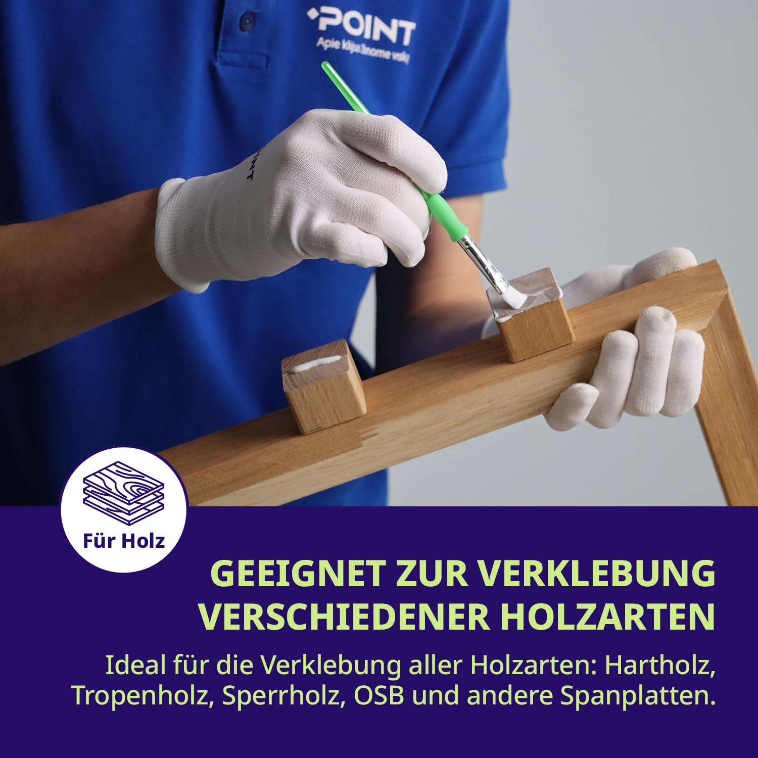 Holz Leim – Starker D3-Pva-Kleber 5 kg – Ultrastarker Holzleim Wasserfest für Möbel Hartholz Sperrholz Mdf & mehr – Schnell Trocknender Pva Holzleim Transparent – Heimwerkerbedarf von Point