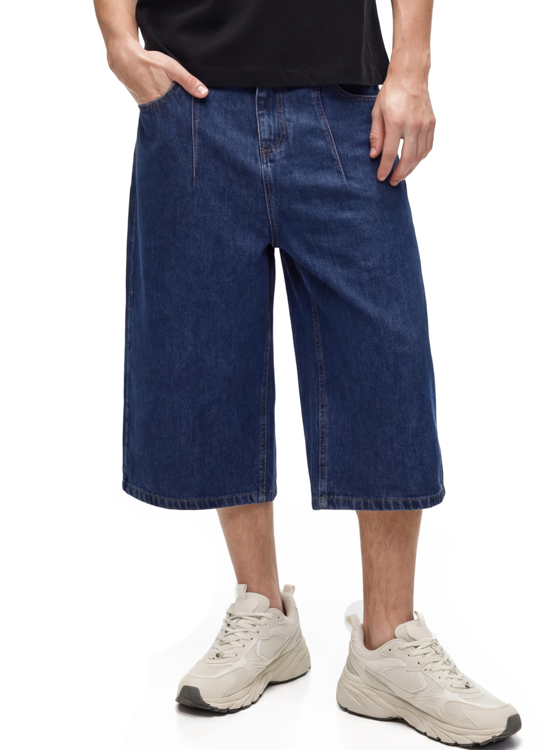 Buy Three Times 5 Baggy Fit Denim Jorts | Casual Streetwear Jeans