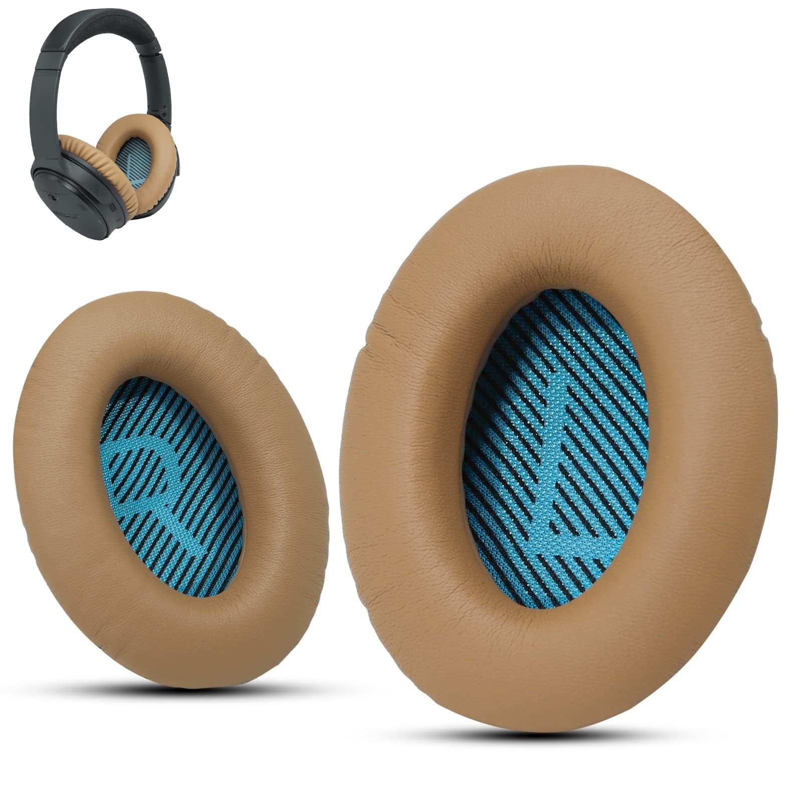 Premium Ear Pad Replacement for Bose Headphones Earpads, Compatible with Bose QuietComfort 35 ii /QC35 /QC25 /QC2 /QC15 /Ae2 /Ae2i /Ae2w /SoundTrue &amp; SoundLink, by Krone Kalpasmos – Beige