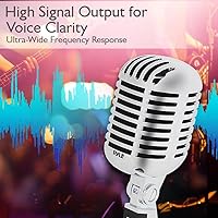 Vista 6 de Pyle Pro PDMICR42SL - Micrófono de estudio de escritorio compacto de estilo retro vintage vintage dinámico ajustable (4 unidades)