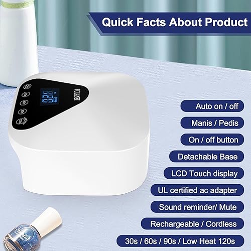 Miniatura 2 de Secador de uñas inalámbrico LED luz para uñas de gel flash recargable UV LED lámpara de curado DIY arte de uñas