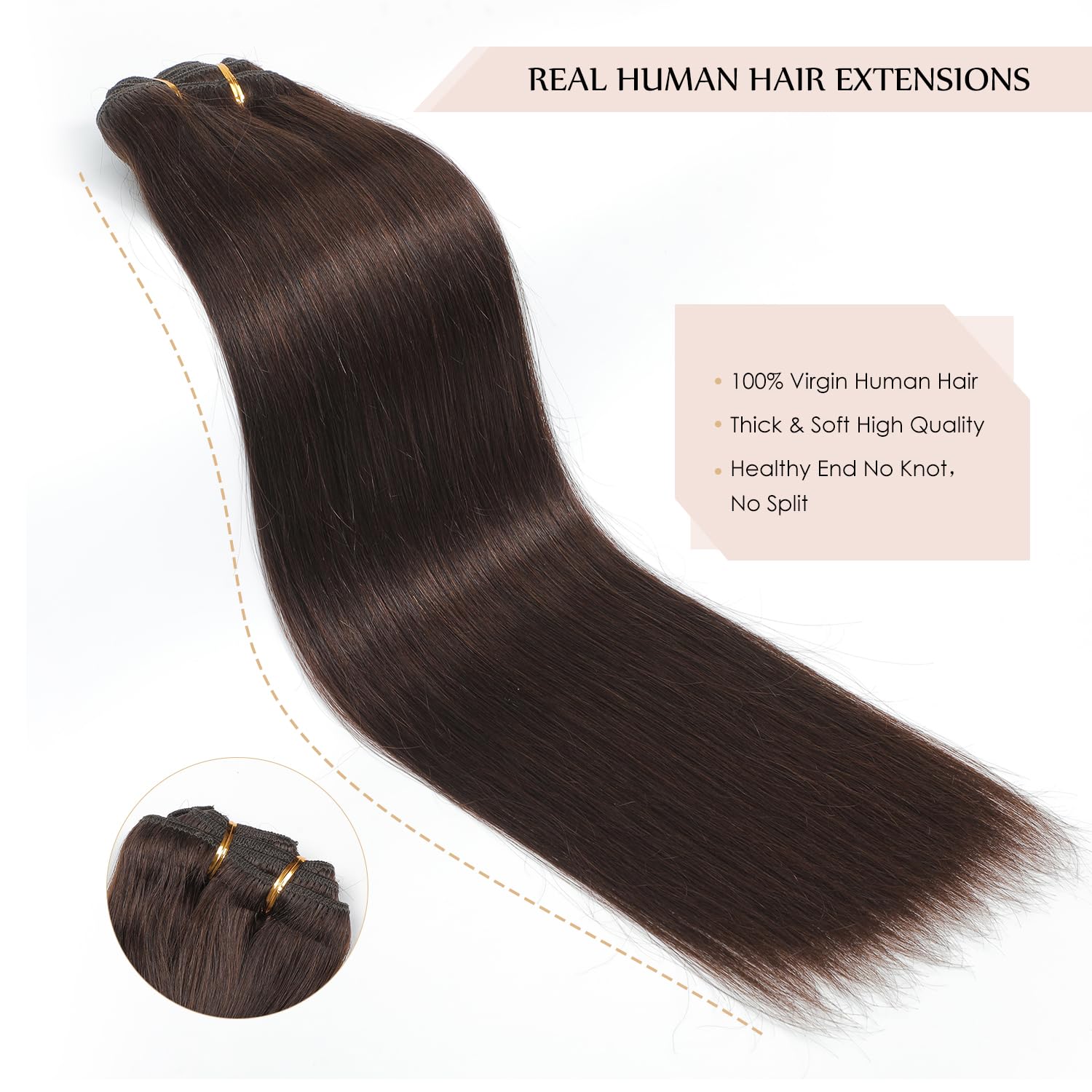 European Silky Straight Nano Remy ESS14/30 14” Human Hair Extensions Brown Amazon.com : 14 main image 4