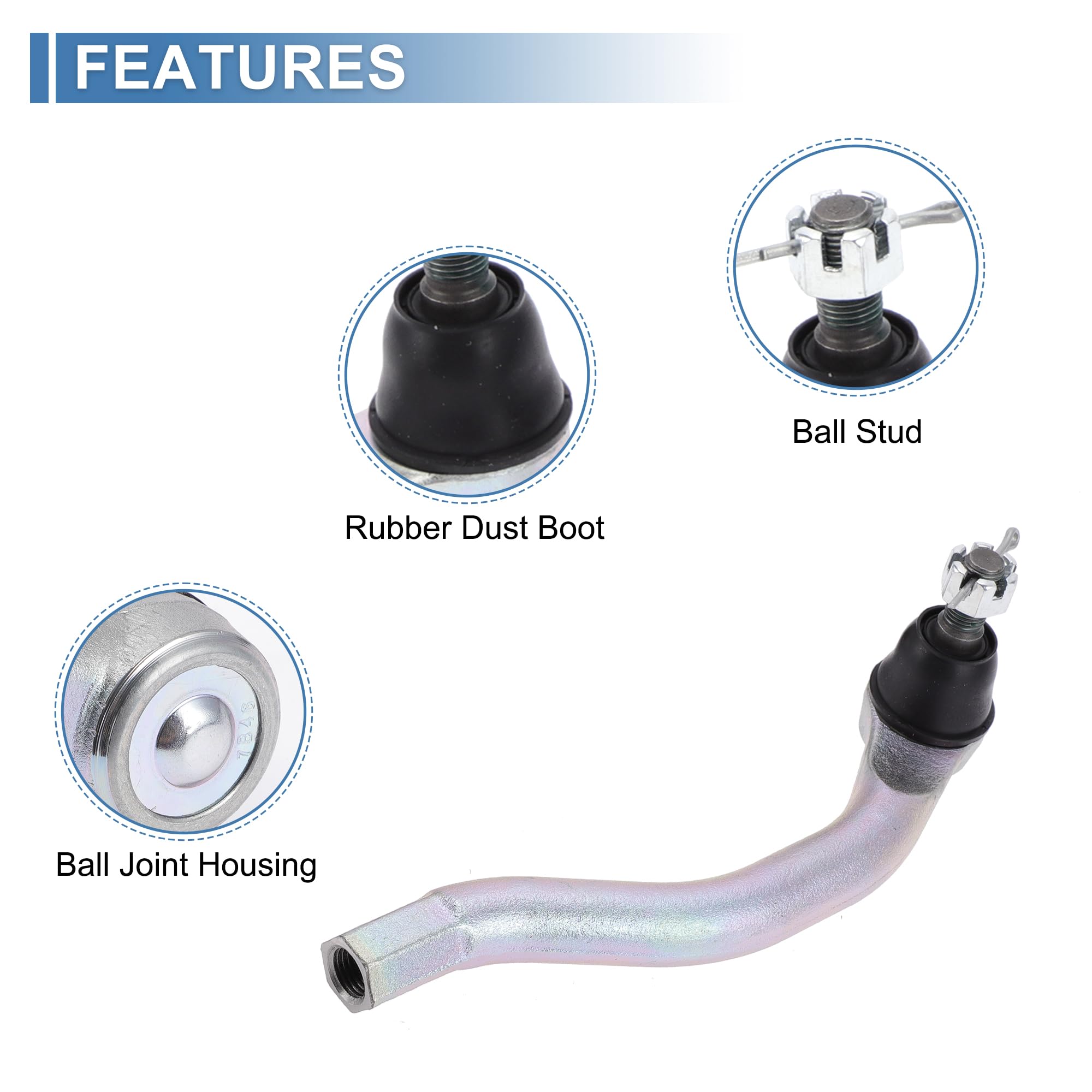 A ABSOPRO Kit De 2Pcs Extremos De Barra De Acoplamiento Externa Delantera Suspensión Dirección Para Honda Civic 2006-2011 Enlace De Arrastre No.53560Snaa01/53540Snaa01