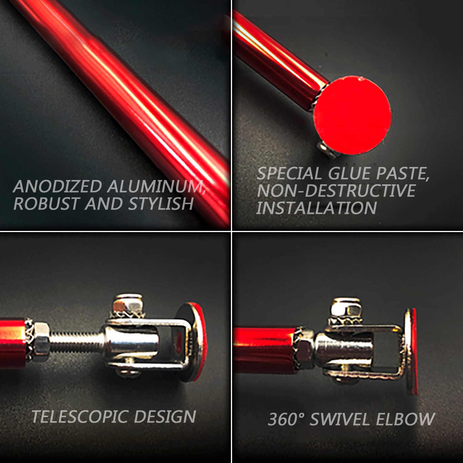 Amazon | 車で調整可能なフロントスプリッターサポートロッドバンパー