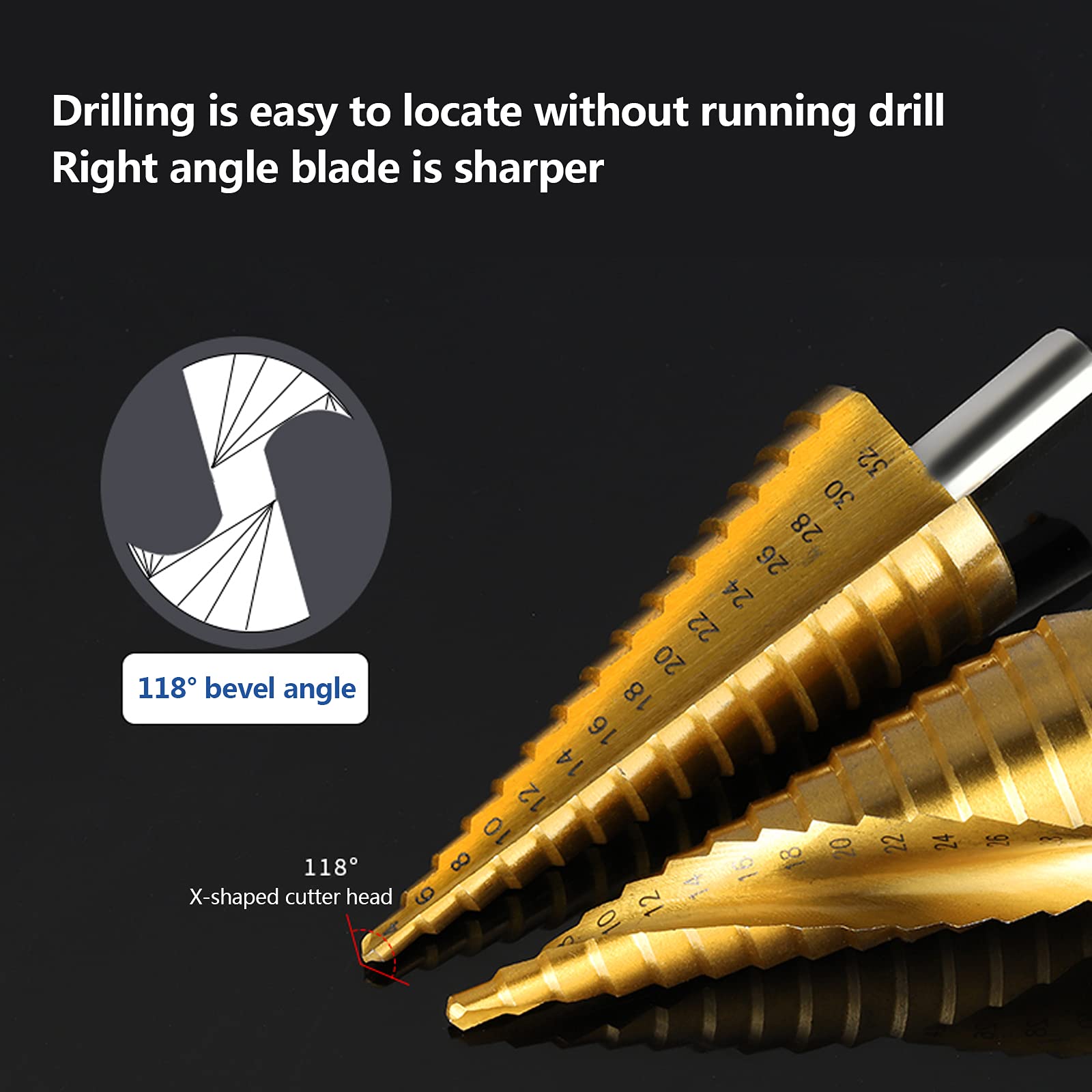 Amazon.co.jp: ストレート グルーブ ステップ ドリル ビット 4 ～ 12/4