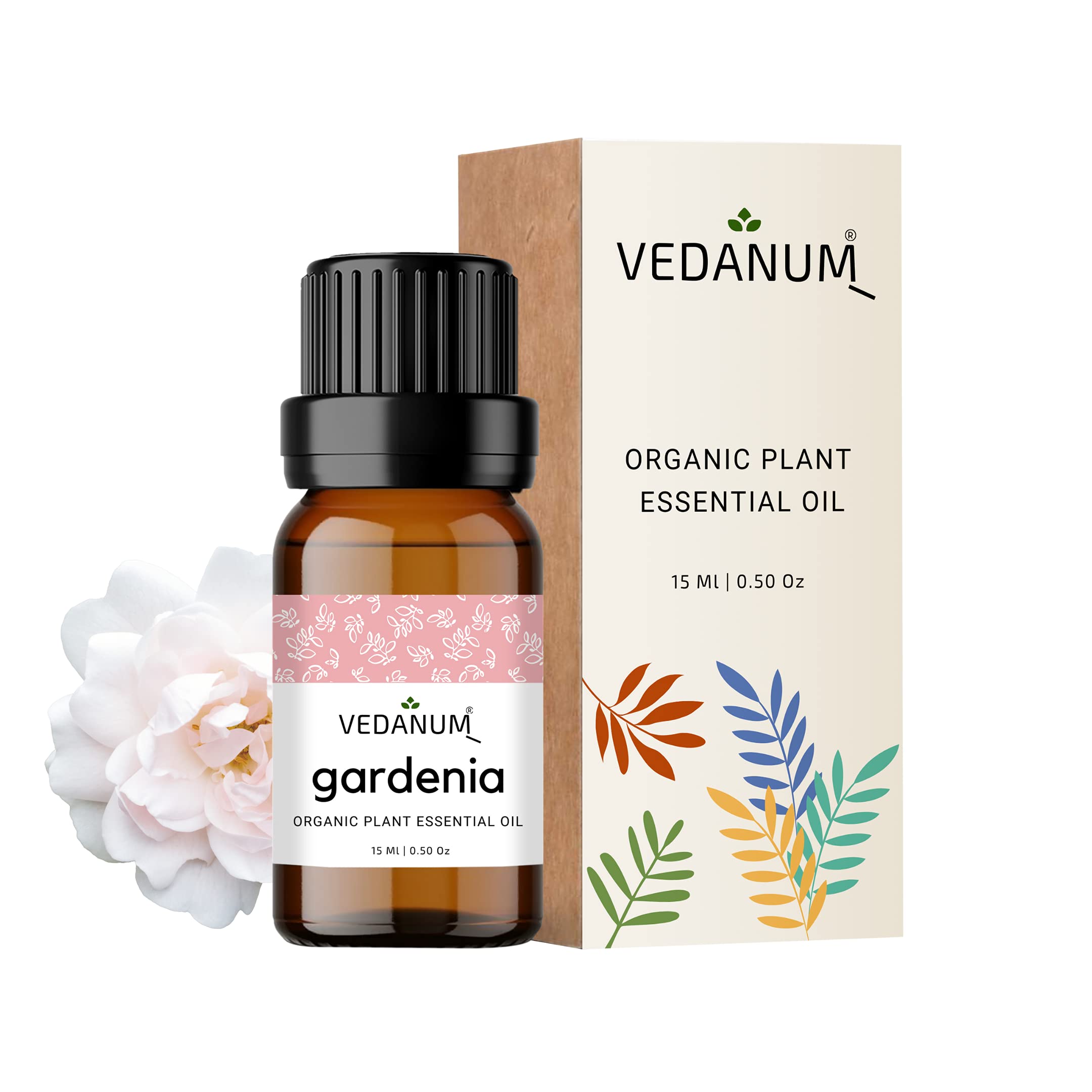 VEDANUM Premium Essential Oil for Aromatherapy, Oil Diffuser, Aroma Burner, Home D�cor Activities - 15 ML Organic Concentrate || (Gardenia Essential)