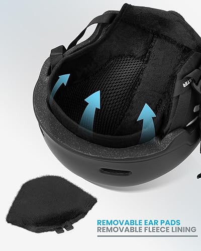 Miniatura 5 de OutdoorMaster Casco de esquí para niños, casco de snowboard para niños, niñas y jóvenes, carcasa de policarbonato duradera, espuma EPS protectora y