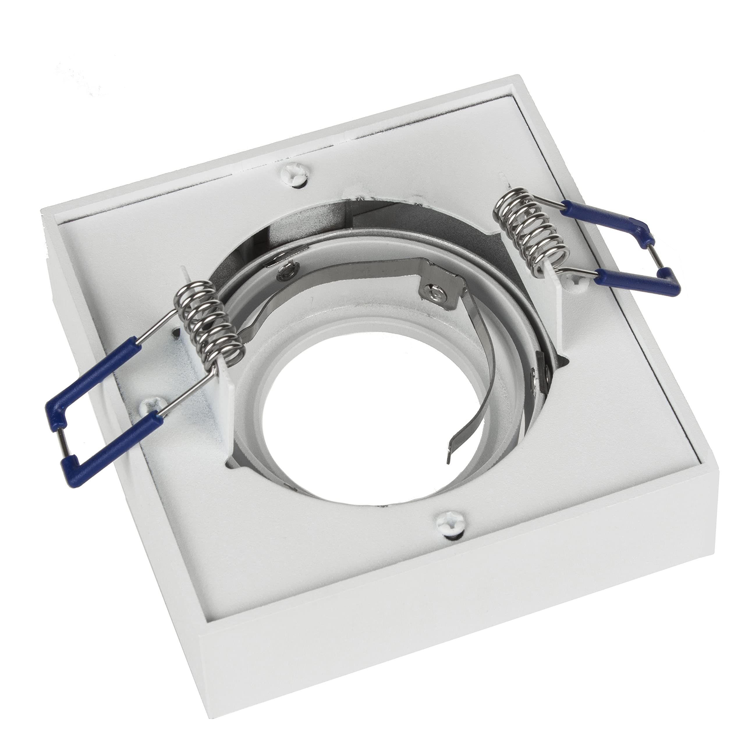 MacleanMCE464 W Luminaria Empotrable GU10 Marco de Foco Empotrable Plafón Empotrable máx 35W IP20 (3x Luminaria cuadrada- incl. bombilla 7W, Blanco)