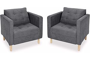 STHOUYN Mid Century Modern Upholstered Fabric Accent Chair for Lobby