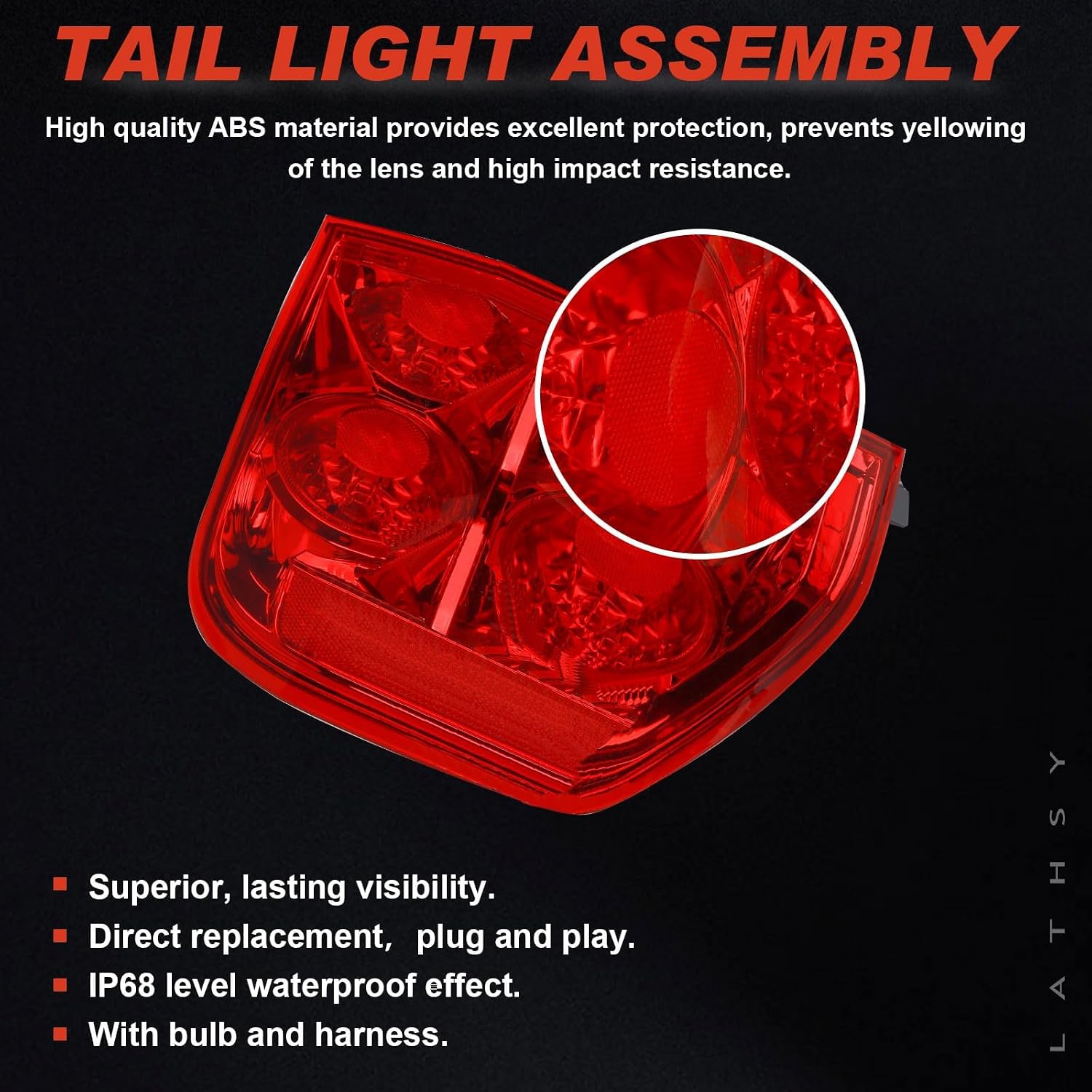 Tail Light Assembly Compatible With 2003-2005 Honda Pilot Right Passenger Side Taillight With Bulbs Replace 33551S9VA01