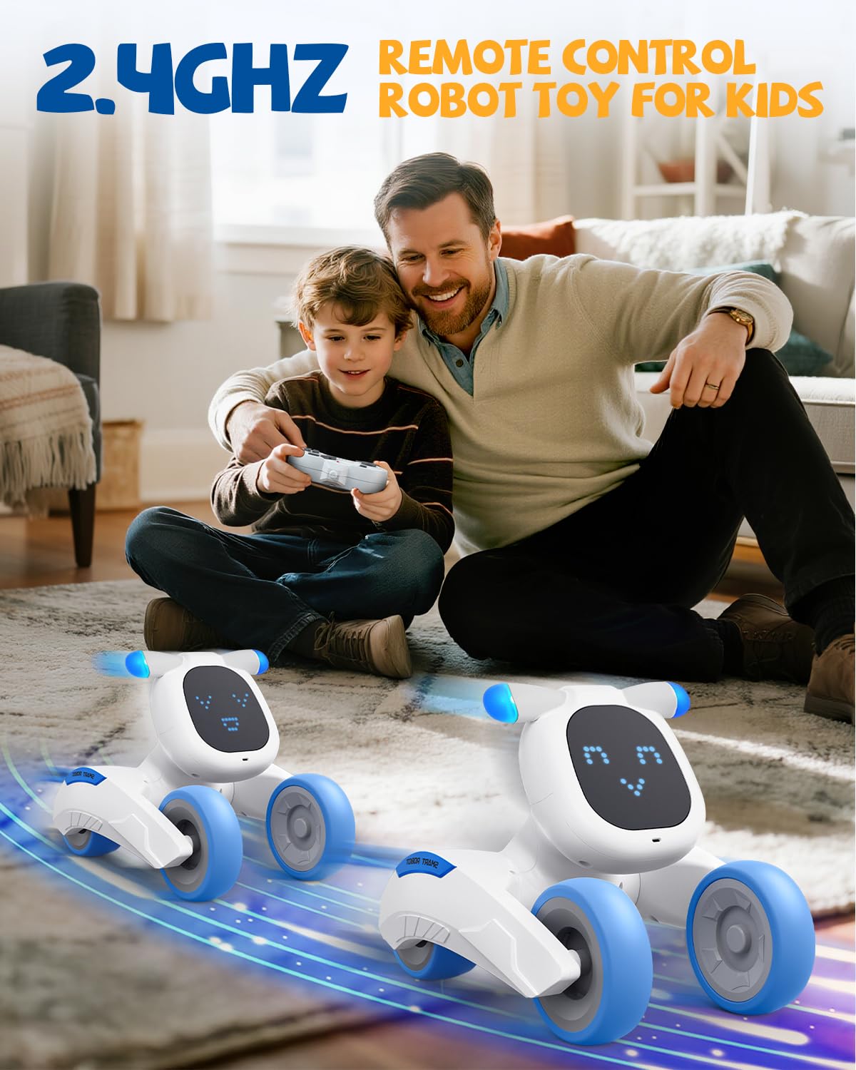Robot Juguete, Robot Teledirigido para Niños con Expresión LED, Programable, Control por Voz (Solo en inglés), Interactivo Inteligente, Regalo para Niños y Niñas 3 4 5 6 7 8 9 10 11 12 Años