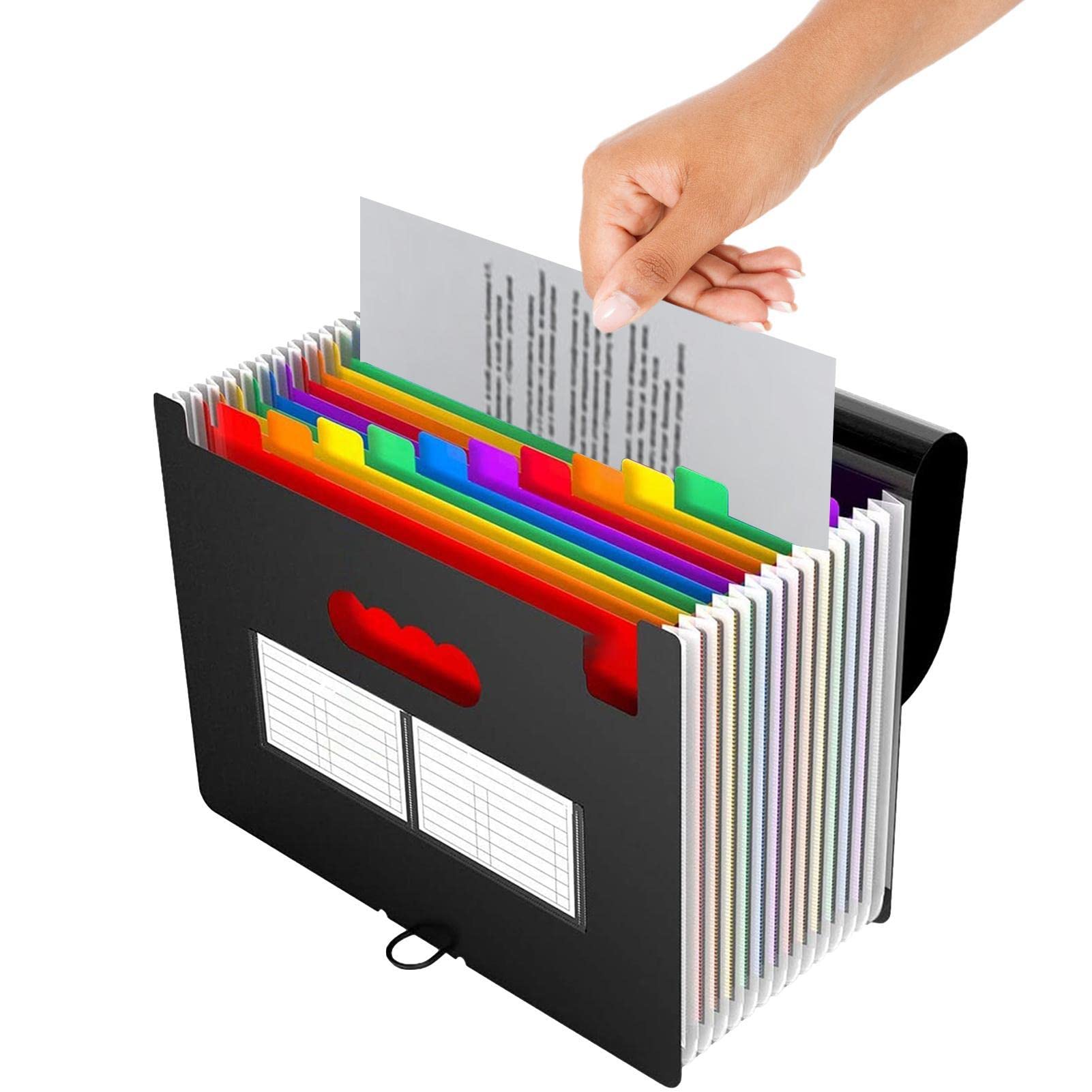 4 Dossiers Accordéon - Accordéon File Organizer 12 poches Extensible - Classeur portable A4 A4 Accordéon pour reçus, factures et documents Abbto