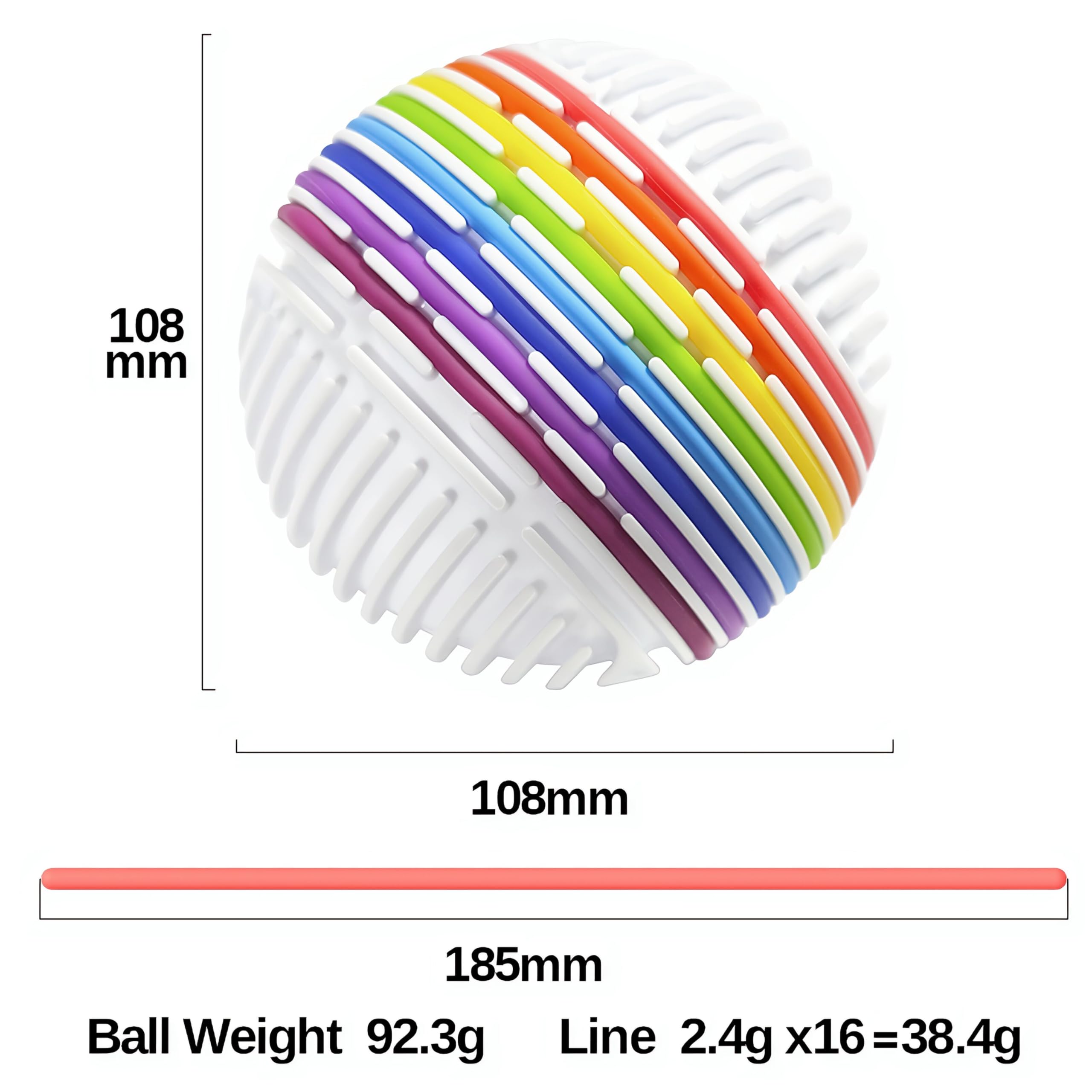 Shiergongli Sensory Activity Ball for Kids & Adults 3D DIY Fidget Toy with 20 Colourful Strings, Calming Autism ADHD Toy, Silicone Tactile Stress Relief Toy for Focus & Fine Motor Skills - Image 2
