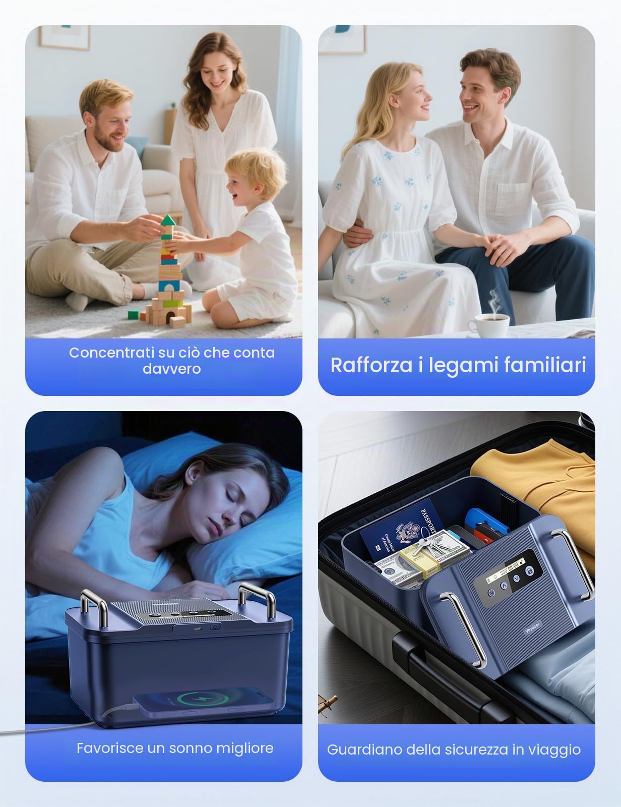 VAYDEER Cassetta di Sicurezza con Timer – Scatola con Lucchetto Temporizzato,Display LCD,Tempo di Blocco Personalizzabile, Manici in Metallo, Alimentazione USB-C – Box Portatile per Telefono e Farmaci