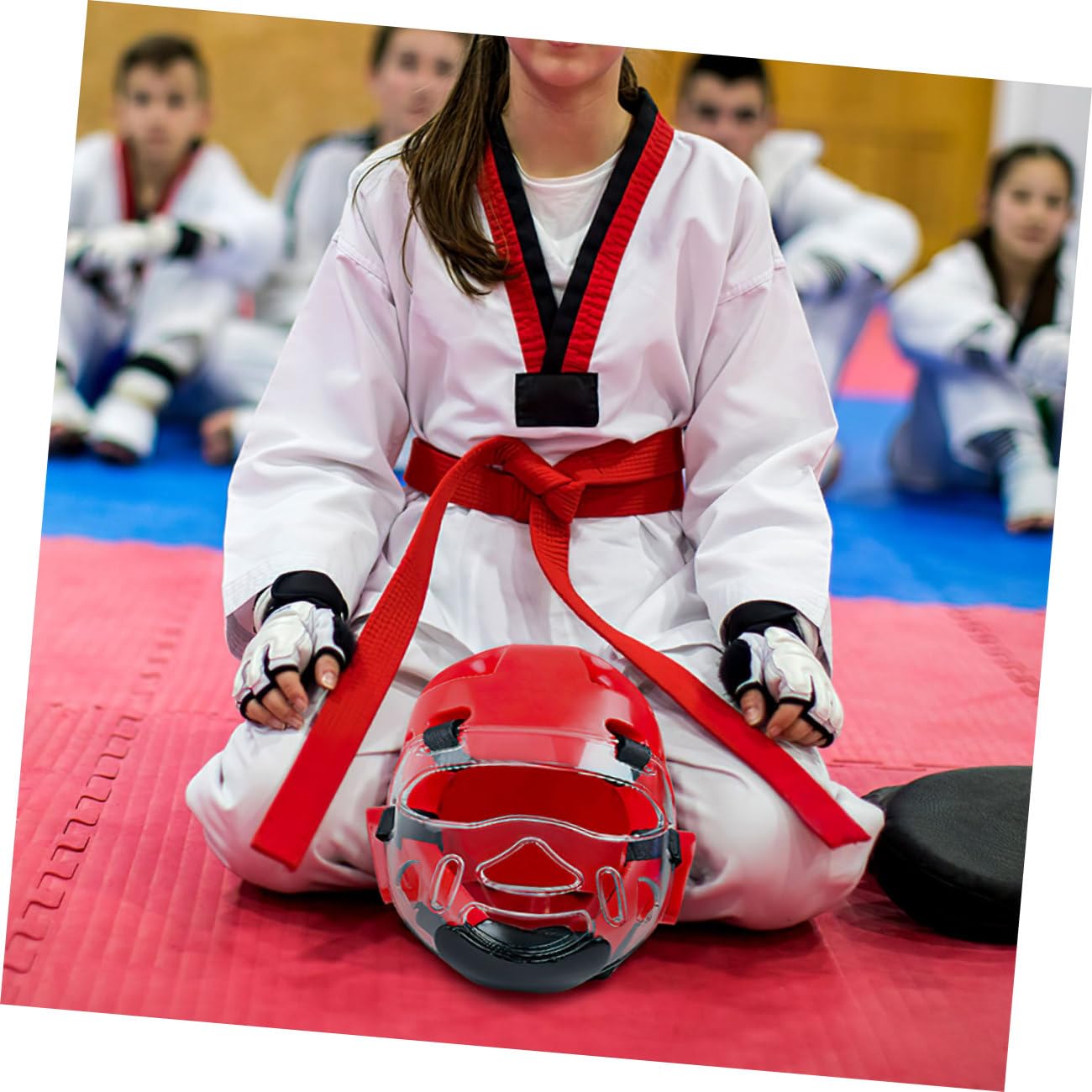 Maschera Protettiva per Viso per Allenamento e Karate Allenamento Karate Leggera e Portatile per 2 Pezzi Schermo Staccabile in Plastica Rinforzata Taekwondo