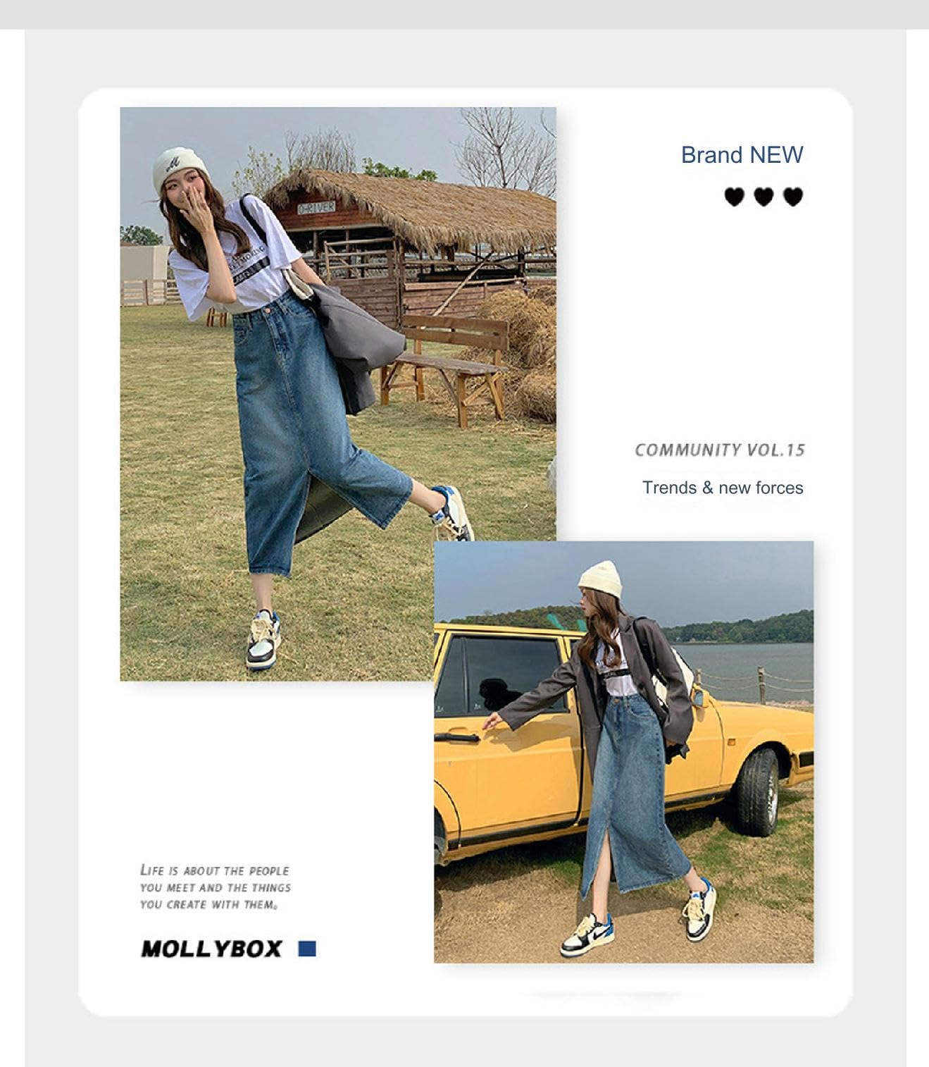 Gonna Lunga Donna Gonna Lunga da Donna Gonna Blu con Spacco Laterale A Vita Alta Gonna Aderente in Denim Gonna Midi in Denim da Donna con Spacco