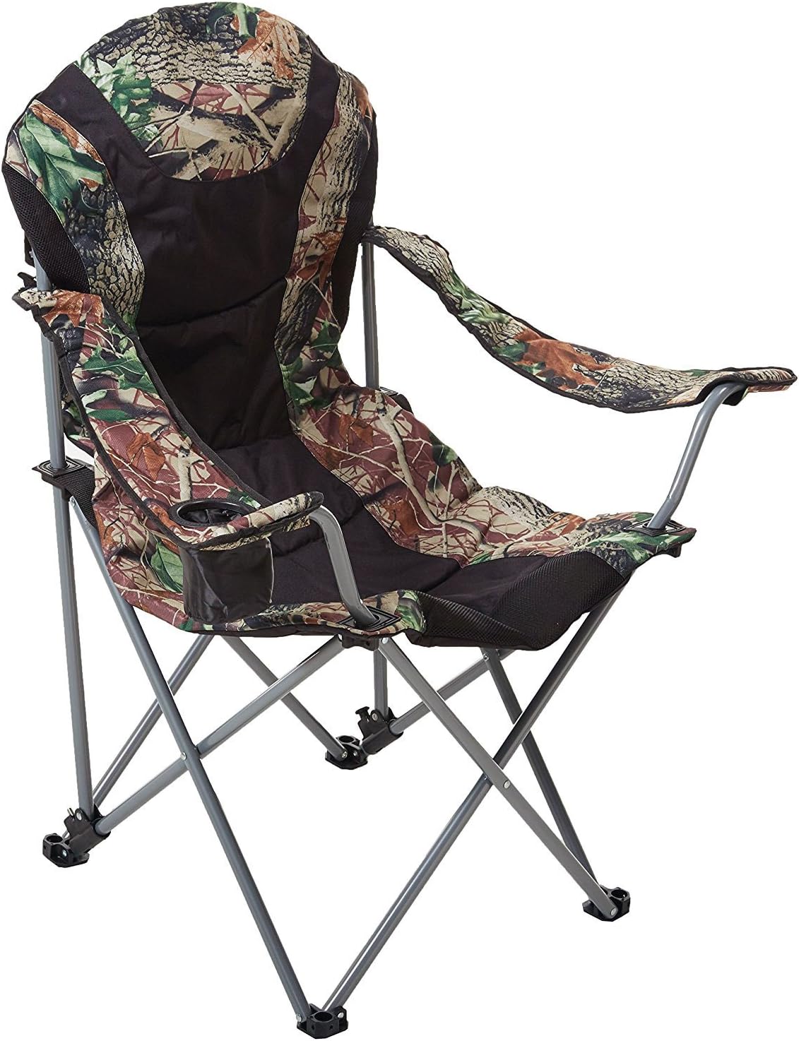 Ming's Mark 36030 Foldable Reclining Camp Chair - Black/Camo