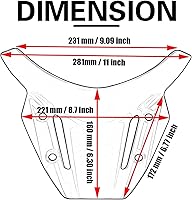 Vista 3 de YUANQIAN Cubierta del parabrisas delantero de motocicleta compatible con MT 09 MT09 MT-09 FZ09 FZ 09 FZ-09 MT-09 SP 2021 2022 2023-Negro