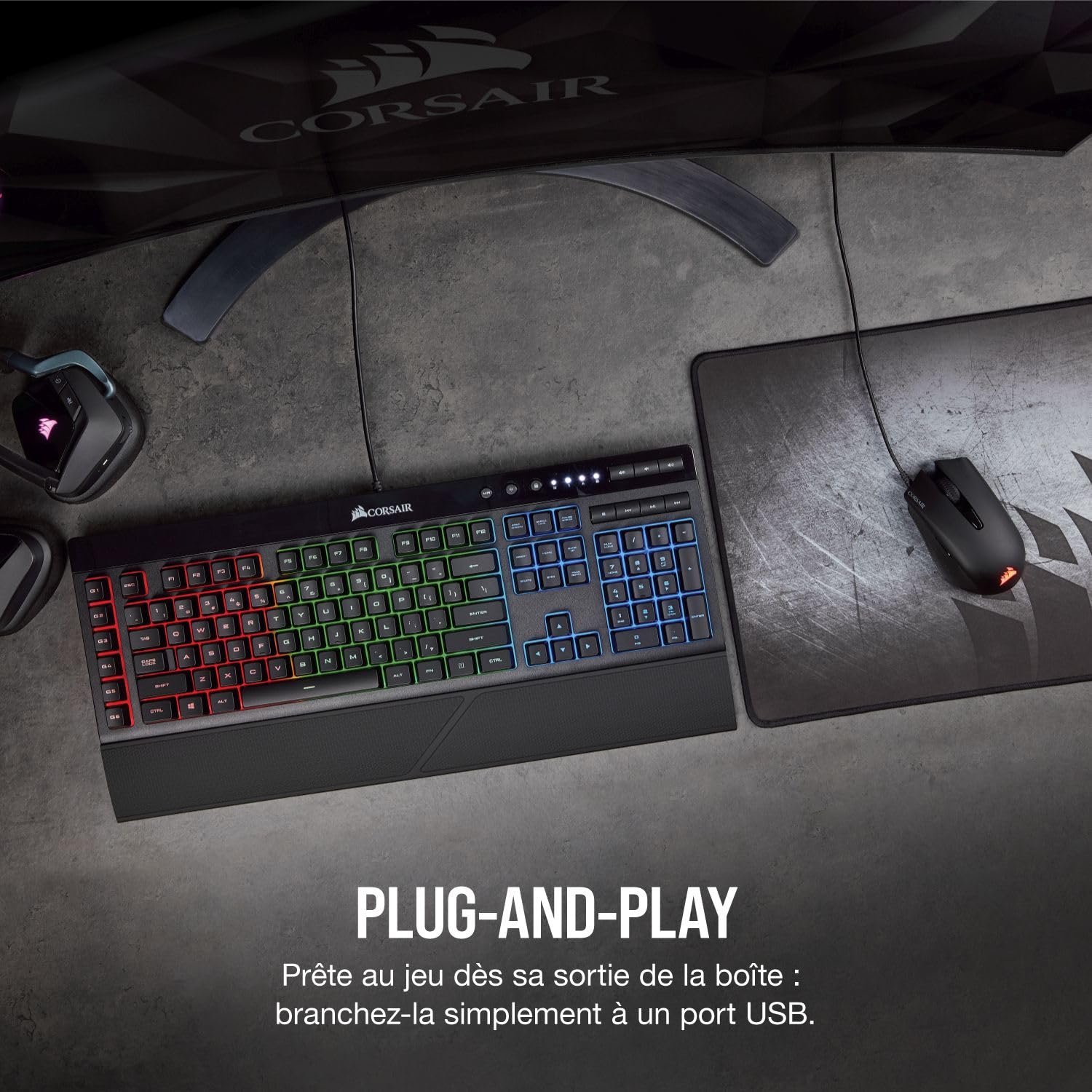 Corsair Harpoon Pro RGB, FPS/MOBA Souris Gaming, 12000DPI – Noir | Optique Capteur, Légère, 6 Boutons Programmables, Rétroéclairage LED