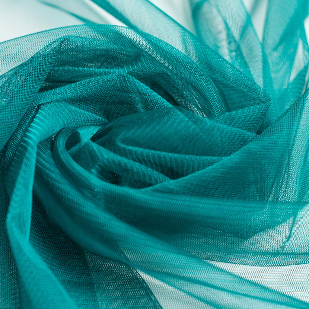 Teal Soft Tulle Dress Fabric 150cm Wide - Sold by The metre
