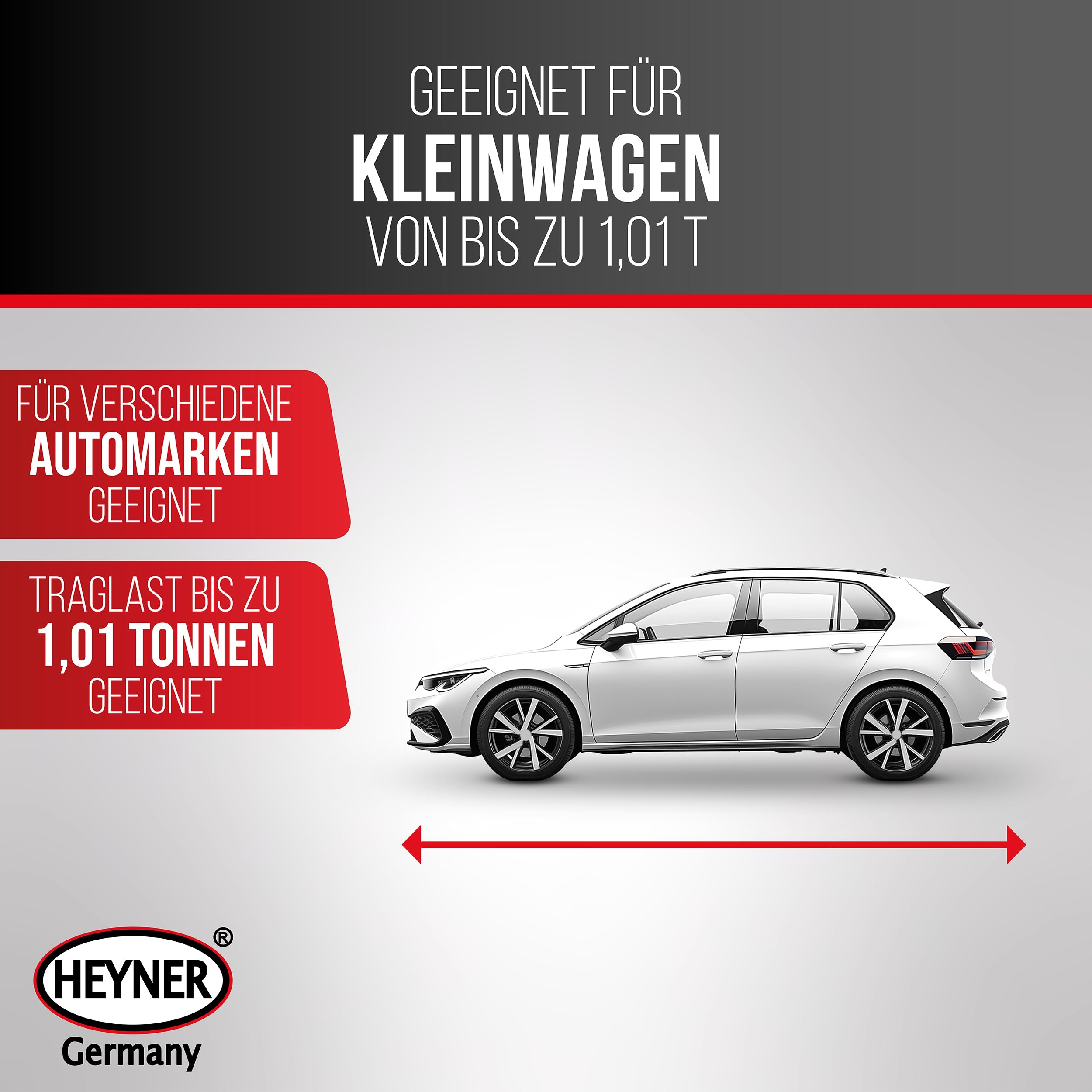 HEYNER® OEM Wagenheber I Made in EU I passend für VW Golf & SEAT Leon & Skoda Octavia & Audi A3
