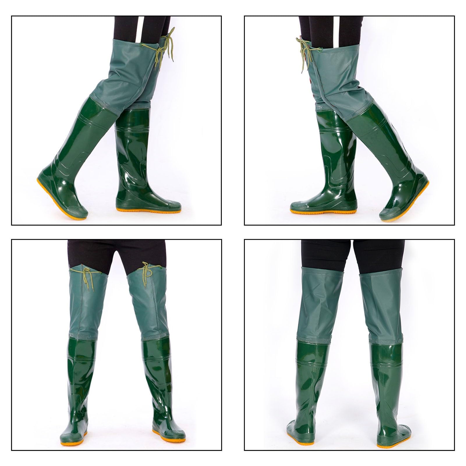 Stivali A Coscia Stivale da pesca in PVC impermeabile per trampoliere per anca all'aperto, piede impermeabile leggero con suola spessa(Size:43 EU)