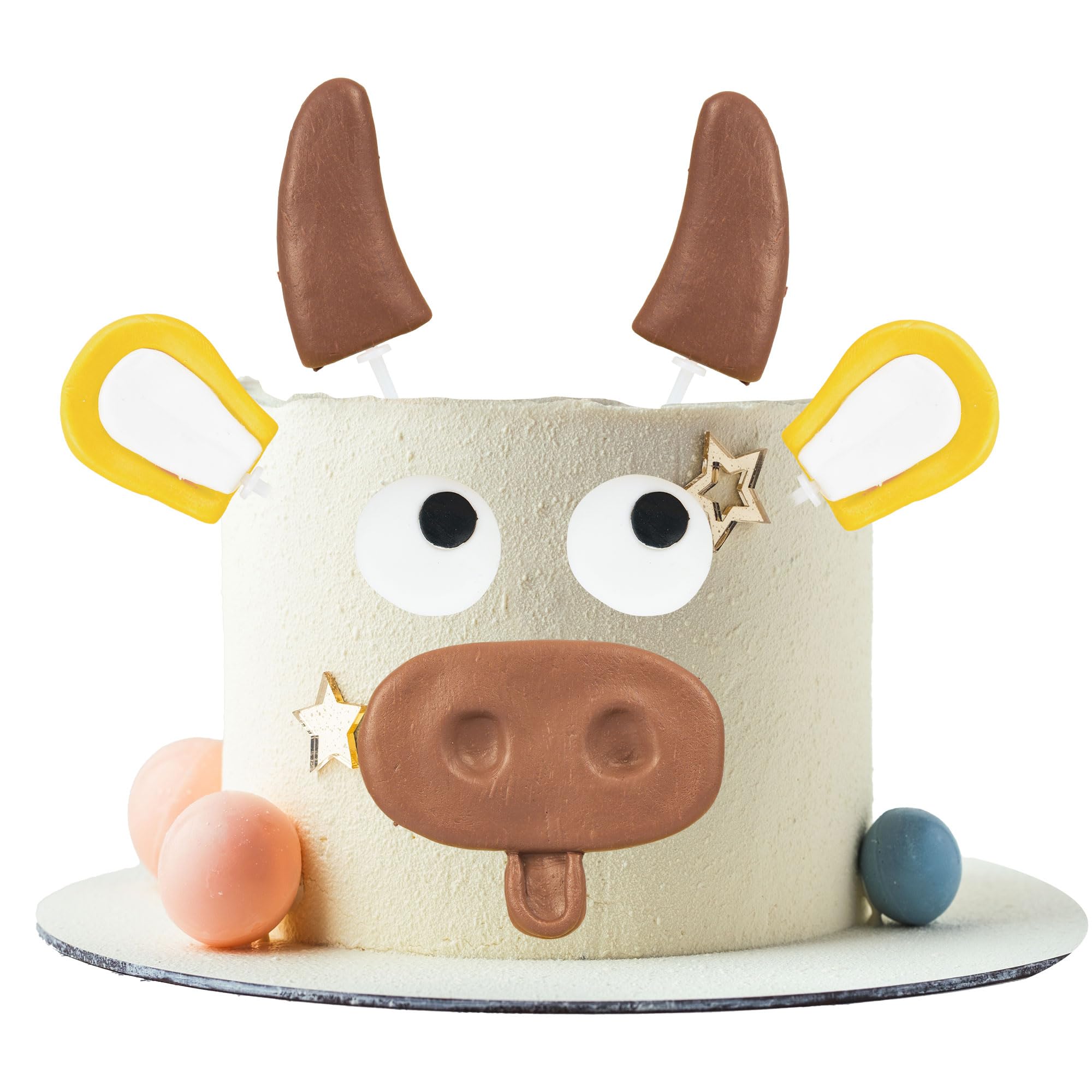 Set 7 Decorazioni Per Torte A Tema Mucca - Per Compleanni, Baby Shower E Feste Per Bambini