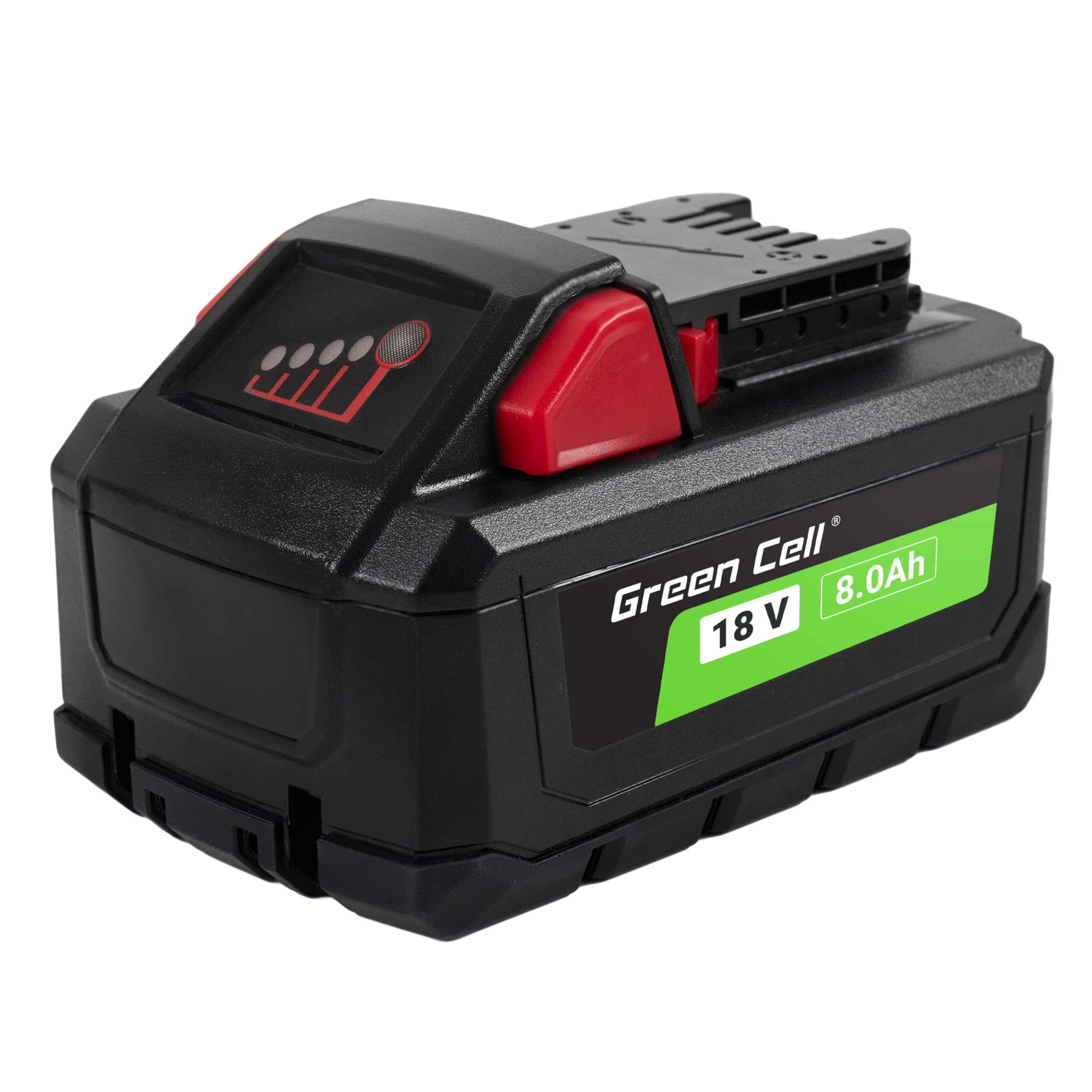 Akumulator Green Cell 18V 8Ah Li-Ion do Elektronarzędzi Milwaukee M18 — Mocny, Wysoce Wydajny i Niezawodny Zamiennik 4932430483, Oferujący Długotrwałe i Stabilne Zasilanie