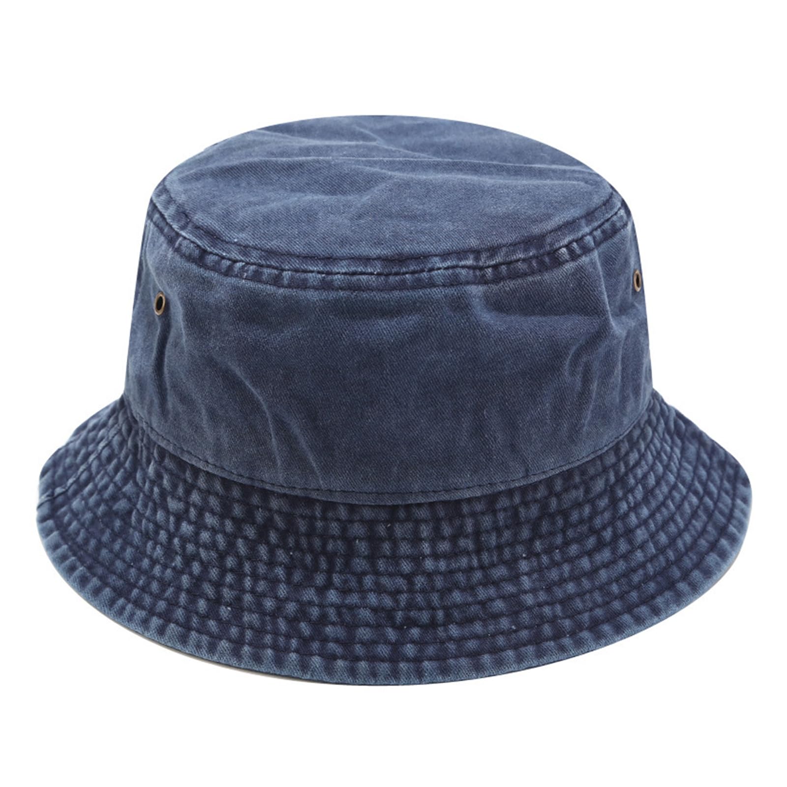 Denim Bucket Hat Trendy Washed Cotton Sun Cap Beach Fisherman Hat for Women Men