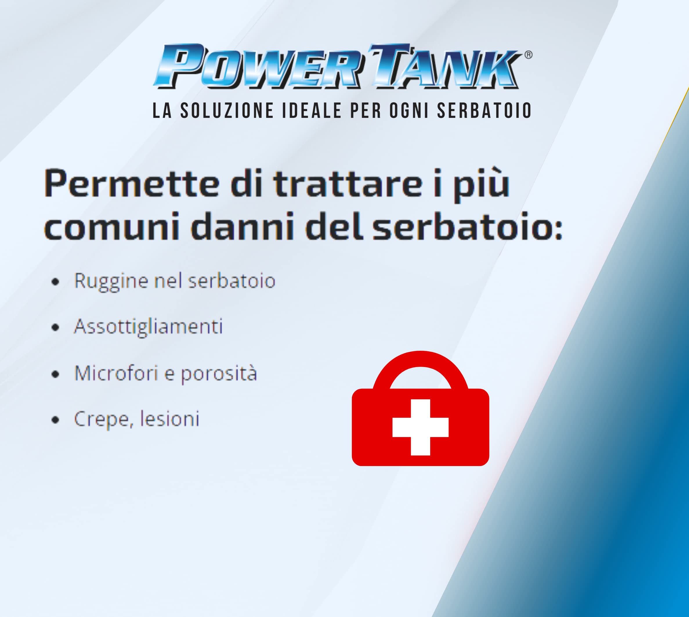 POWER TANK BIANCO CERAMICO Trattamento Serbatoio Moto (20/25 Litri) Kit Medio Medium 700 gr per interno Serbatoi Elimina la Ruggine Ripara Protegge Arrugginito da Auto Di Vespa d'Epoca con Antiruggine